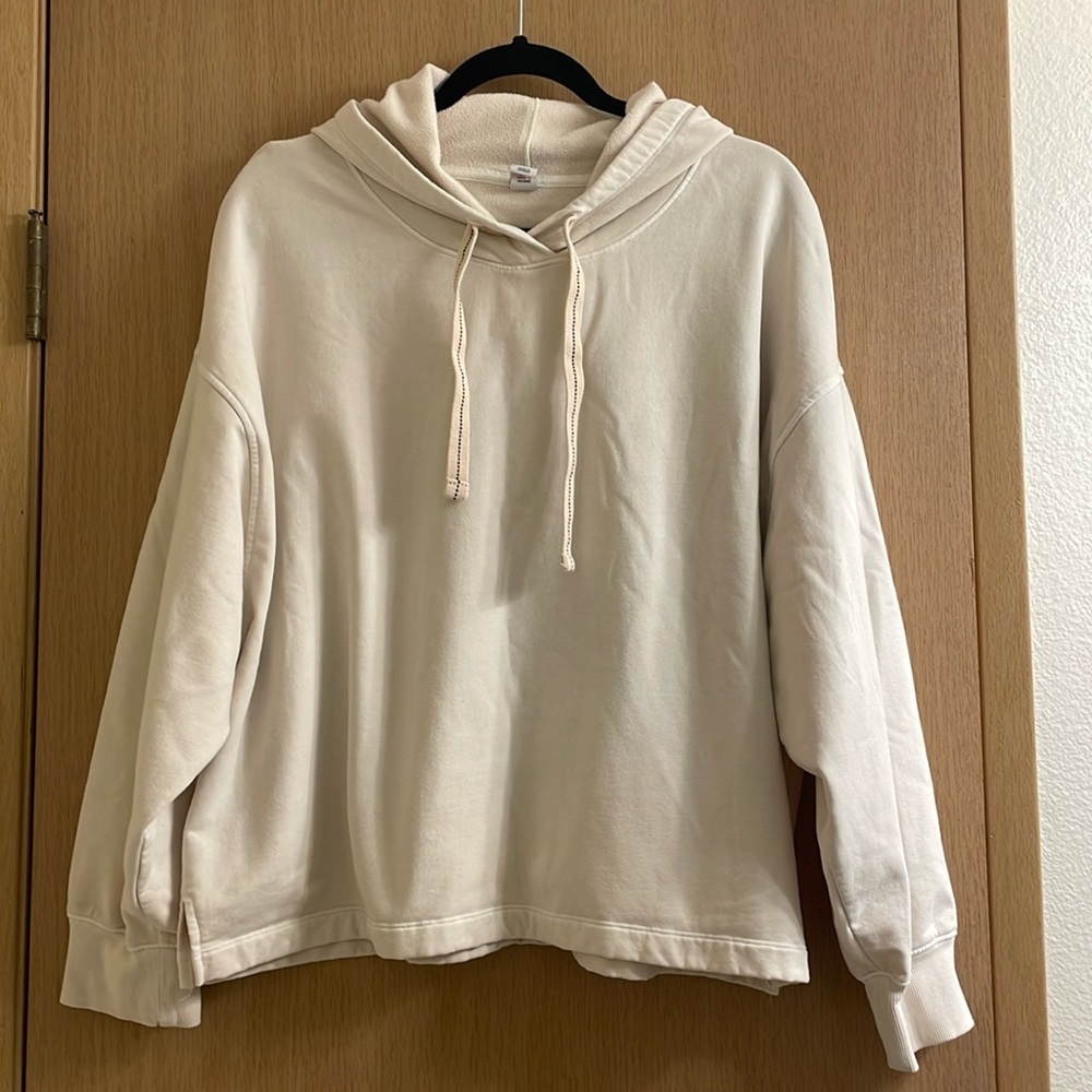 Old Navy White Crème Fleece Hoodie